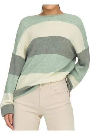 ONLY Maglia Maglione Maglieria Girocollo Manica Lunga Spalle Cadenti Polsini a Costine, Colore: , Taglia:M