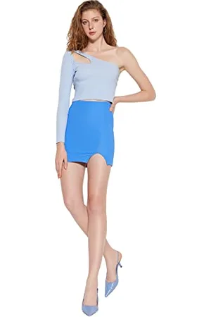 Trendyol Damen Mini Bodycon Webstoff Rock Gonna, , S Donna