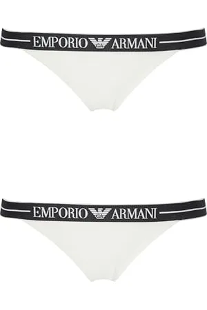 Emporio Armani 2-Pack T-Thong Slip a Tanga, White/White, XS Donna