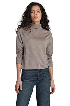 G-Star Donna Turtle Knitted Sweater, (dk toggee htr D20597-B692-C826), M