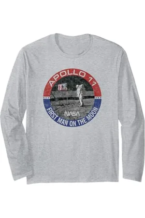 Nasa Apollo 11 Americana First Man on the Moon Maglia a Manica