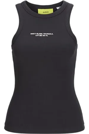 JJXX Jxforest STR SL Rib EMB Top Jrs Canotta, Phantom, M Donna