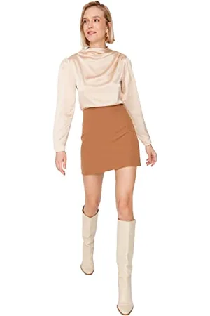 Trendyol Mini Gonna da Donna a Trapezio in Tessuto Dritto, , 64