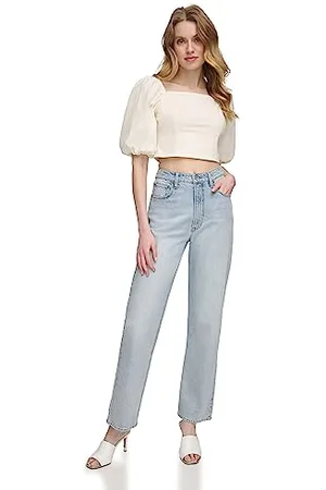 DKNY Straight Wide Leg Jeans, , 35 Donna