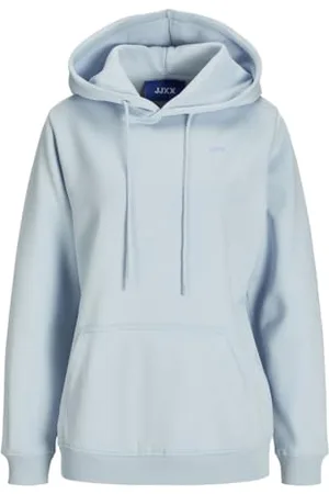 JJXX Jxabbie RLX LS Every Hood Swt Noos Felpa con, Skyway/Print:Powder Blue Logo, S Donna