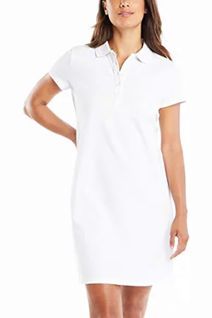Nautica Abito Stile Polo da Donna Easy Classic a Maniche Corte, in Cotone Elasticizzato, , L