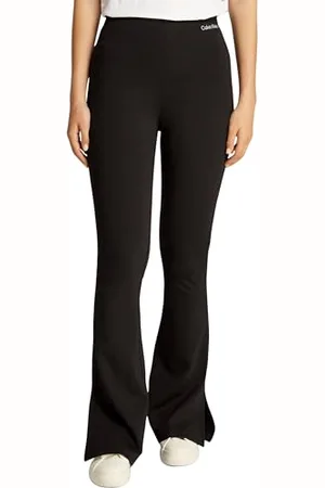 Calvin Klein Donna Leggings Milano Elastic Gamba Svasata, Nero , XXL