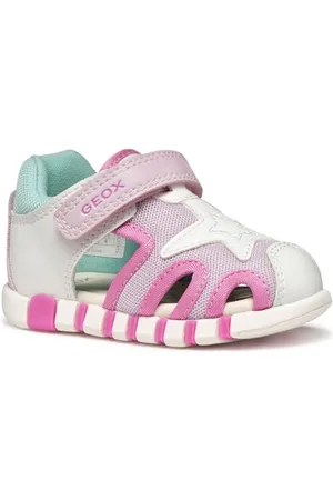 Geox B Sandal IUPIDOO Gir, Bimba 0-24, White/Fuchsia, 24 EU