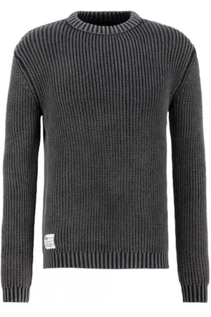 Alpha Industries Acid Pullover da Uomo Maglione, Black, M