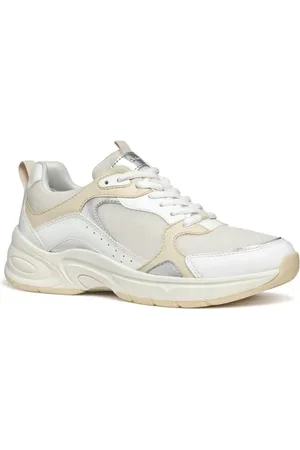 Geox D ZARVIA A, Scarpe da Ginnastica Donna, White/Papyrus, 38 EU