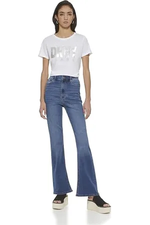 DKNY Boreum High Rise Fla Jeans, , 32 Donna