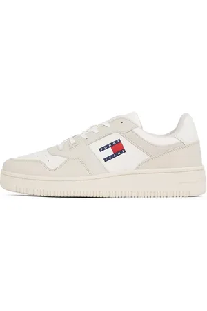 Tommy Hilfiger Uomo Sneakers con Suola Preformata Retro Basket Sportive, Avorio (Ivory), 42 EU