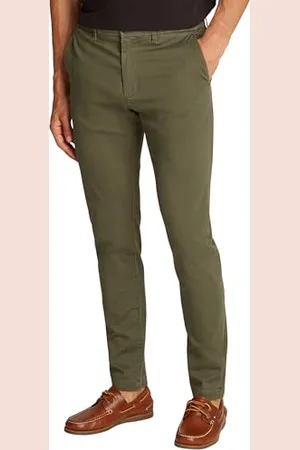 Tommy Hilfiger Bleecker Printed Structure Chino Uomo, (Army Green), 33W / 30L