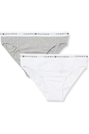 Tommy Hilfiger Bambina Slip Confezione da 2 con Fascia con Logo, Multicolore (Light Gry Heather/ ), 10-12 Anni