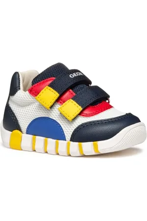 Geox B IUPIDOO Boy C, Scarpe da Ginnastica Bimbo 0-24, White/Navy, 21 EU
