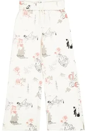 Champion Legacy Emotional Dance G (405017) -Ultra-Light Soft Compact Fleece (240gr) Floral Wide Leg Pantaloni da Tuta, (STR/Allover), 5-6 Anni Bambina
