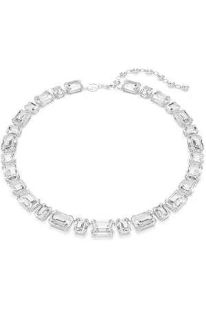 Swarovski Collana Tennis Millenia, Taglio ottagonale, Bianca, Placcato rodio, Taglia unica