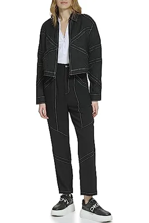 DKNY Long Sleeve Crinkle Dressing Jacket Giacca, , XL Donna