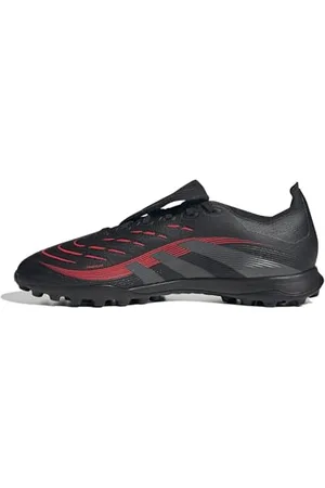 adidas Predator League Fold-Over Tongue Turf Football Boots, Scarpe da Calcio Unisex-Adulto, Core Black/Grey Four/Lucid Red, 43 1/3 EU