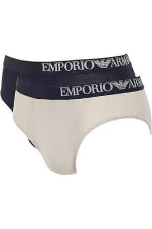Emporio Armani Eco-Viscose Soft Touch Bamboo Viscose 2pack Brief, Slip Uomo, (Nude-Marine), XL