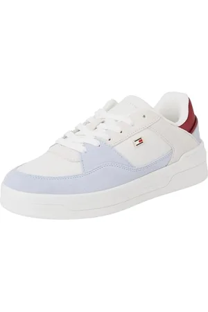 Tommy Hilfiger Donna Sneakers Court Essential Basket Profilo Basso, Multicolore (Ecru/Breezy Blue), 39 EU