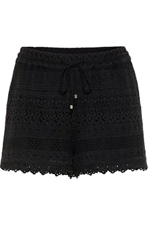 VERO MODA Vmhoney Lace Shorts Exp Pantaloncini, (Black), 40 (Taglia Produttore: X-Small) Donna