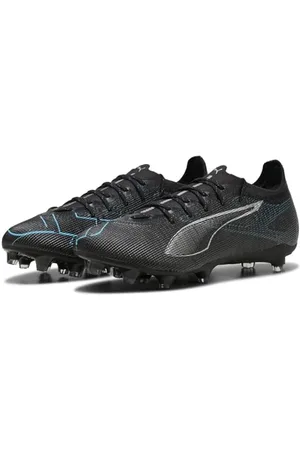 PUMA Ultra 5 PRO FG/AG, Scarpe da Calcio Unisex-Adulto, Black Silver-Bright Aqua, 48.5 EU