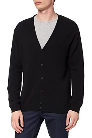 Benetton Maglione cardigan 1002U6653 Uomo, Nero 100, XXL