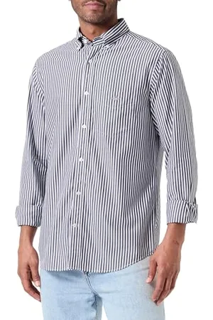 GANT Reg Poplin Stripe Shirt, , M Uomo