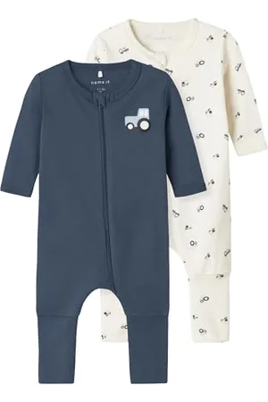 NAME IT Baby Nbmnightsuit 2P Zip FF Tractor Noos, , 80 cm (Pacco da 2) Uomo