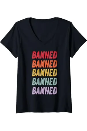 Banned Retro Donna Vietato Maglietta con Collo a V