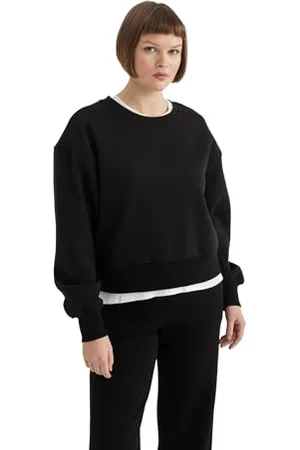 DeFacto Relax Fit Crew Neck B8568ax Maglia di Tuta, , XL Donna