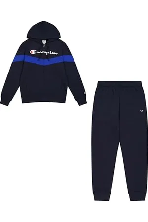 Champion Legacy Script Shop Color Block (220291) -Soft Compact Powerblend Fleece Hooded Tuta Sportiva, , S Uomo