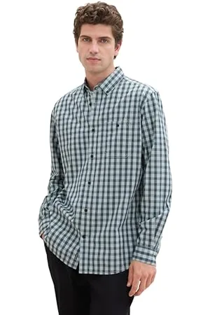 TOM TAILOR 1042646 Camicia, 35999-Dusty Menta Blue Vichy Check, XXL Uomo