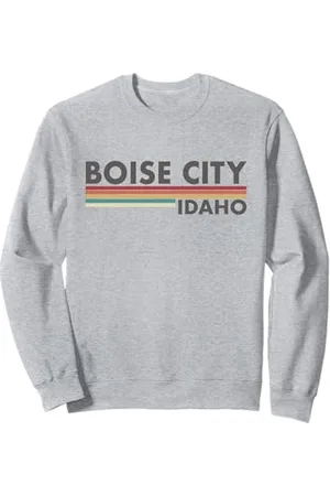 Graphic Club Inc. Boise City Idaho - Strisce vintage/retrò, classiche Felpa