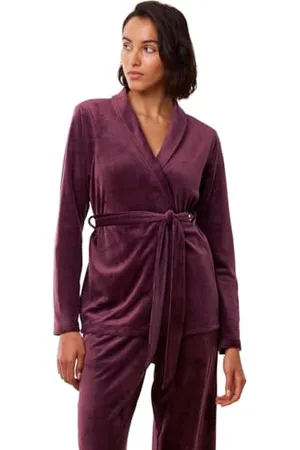 Triumph Donna Sensual Velour Robe Top, Shirt, Deep Burgundy, 52