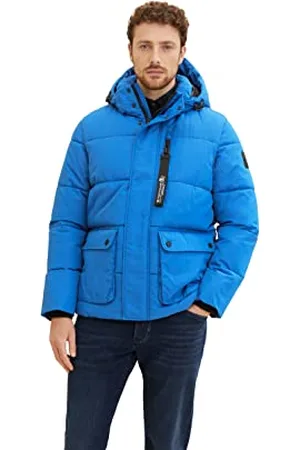 TOM TAILOR Giacca con Cappuccio, Uomo, (Hockey Blue 19168), XL