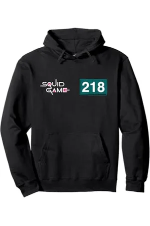 Squid Game Logo E Numero Giocatore 218 Felpa con Cappuccio