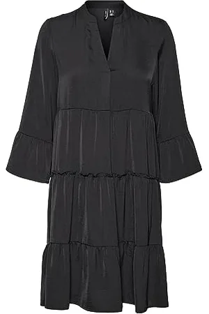 VERO MODA Vmkatrine-Abito Corto a 3/4 Wvn Noos Vestito, , S Donna
