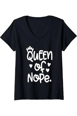 Queen Donna Regina Di Nope Maglietta con Collo a V
