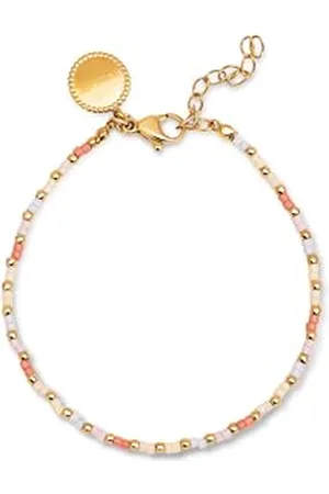 SINGULARU Bracciale Floral Colors. Acciaio con Finitura Placcata Oro 18Kt. Lunghezza 16 + 3 cm e Dettagli con Pietre Colorate. Gioielli per Donna