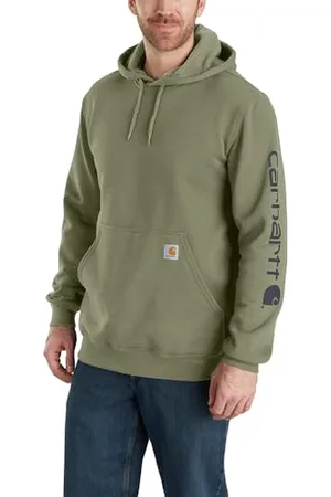 Carhartt Loose Fit Midweight Logo Sleeve Graphic Sweatshirt, Felpa con Cappuccio Uomo, (Dusty Olive), XS