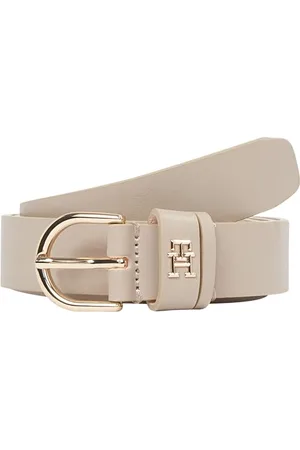 Tommy Hilfiger Donna Cintura Essential Effortless 2,5 cm Cintura in Pelle, Beige (Sandalwood), 130 cm