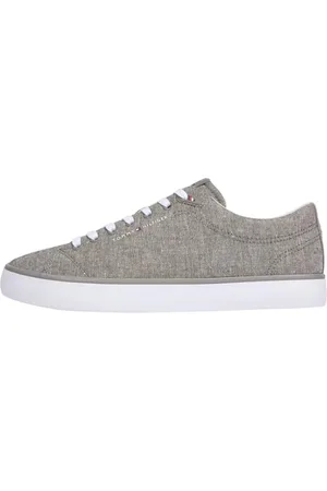 Tommy Hilfiger Uomo Sneakers Vulcanizzate Core Chambray Profilo Basso, Multicolore (Pewter Grey), 46 EU