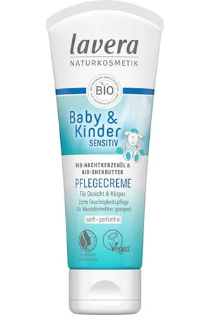 Lavera Baby & Kids crema detergente per viso e corpo, senza profumi, coloranti e conservanti, utilizzabile con agenti neurodermitis, vegano, biologico, cosmetici naturali, cura del bambino, confezione da 2 (2 x 75 ml)