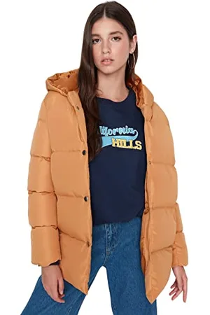 Trendyol Giacca Invernale Normale con Cappuccio Cappotto, , XS Donna