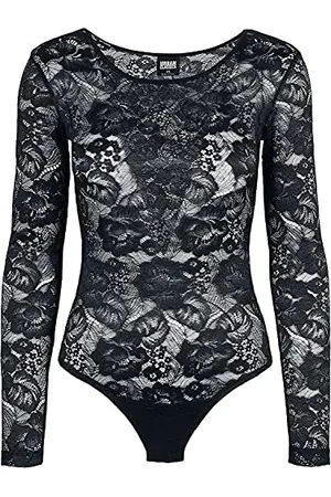 Urban classics Ladies Lace Longsleeve Body Donna Body XS 91% Poliammide, 9% elasthane