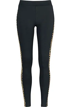 Urban classics Ladies Side Striped Pattern Leggings, (Blk/Leo 01722), 42 (Taglia Produttore: S) Donna