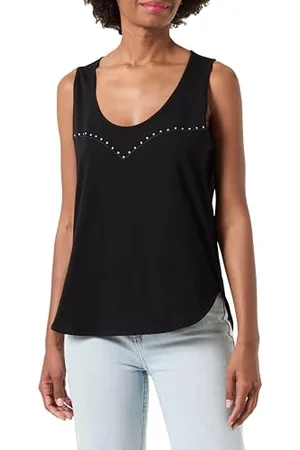 Pinko Duplicity Canotta Jersey Ricamato Canottiera da Donna, , XXL