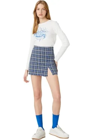 Koton Slit Mini Skort Gonna, (6C0), M da Donna